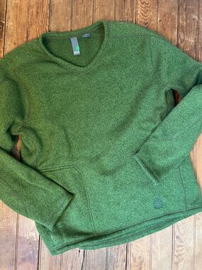 Stio fleece top sweater Moss Green V-Neck Pullover